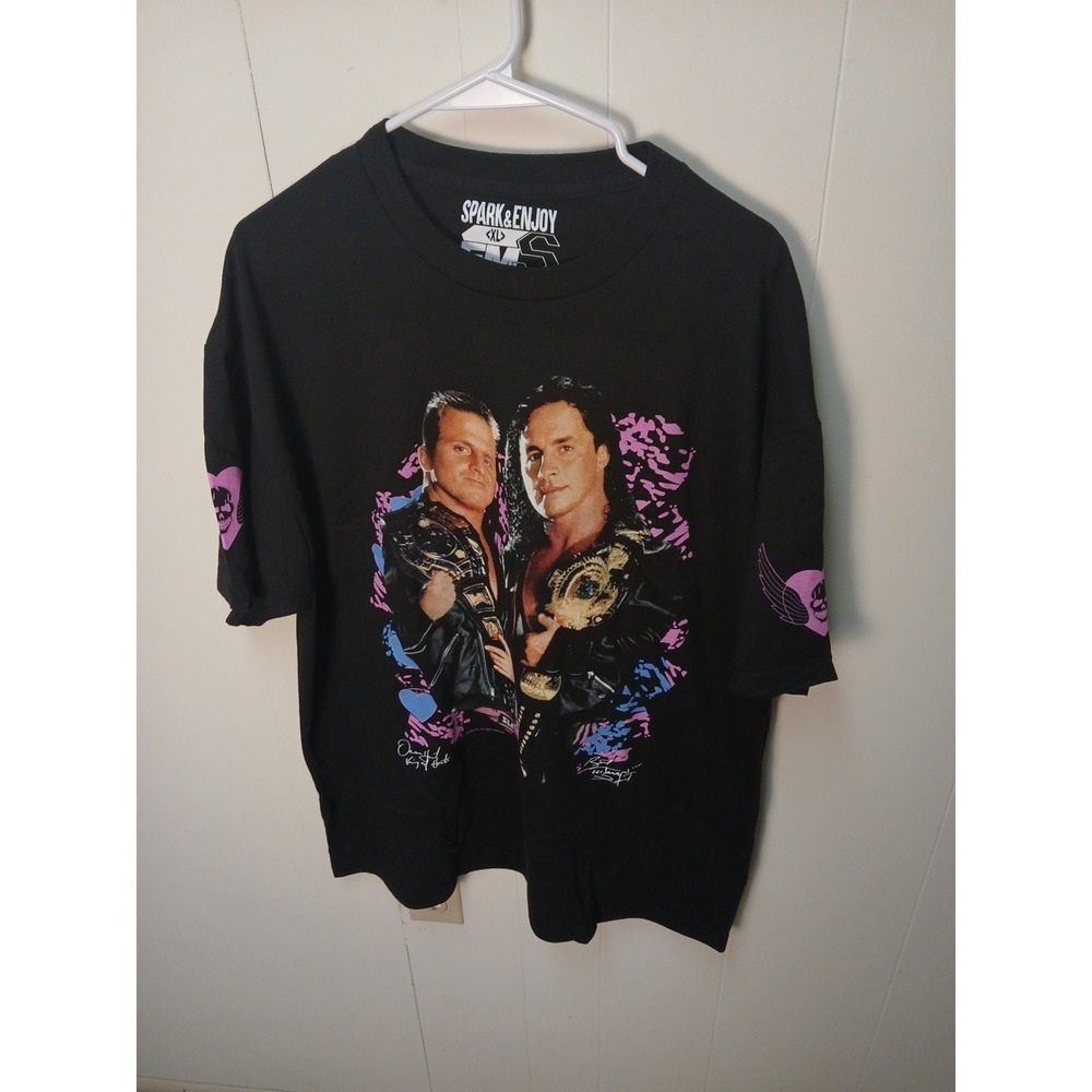 WWF Reprint Bootleg The Hart Bros Shirt Size XL Bret Hart Owen Hart WWE WCW
